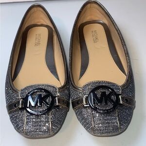 Michael Kors Glittering Loafers - Silver‎ and Black